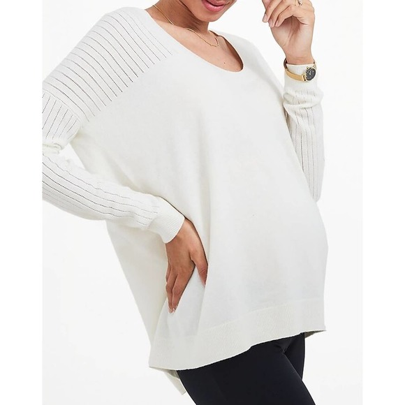 Hatch Sweaters - HATCH Maternity Layering U Neck Merino Wool Cashmere Pullover Sweater 0/XS